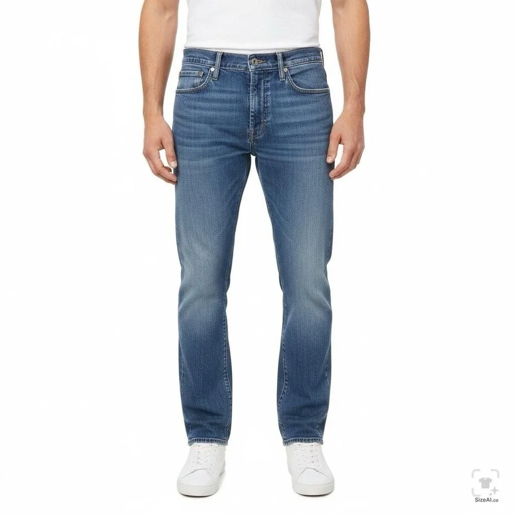 Levis S40175 Jeans Mens 32x34 Blue Medium Wash Tapered Stretch Denim Zip Fly